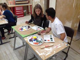 Zusammenarbeit zwischen Malerklasse und BIK (Flüchtlingsklasse)